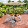 Aluminum Alloy Table And Chair One Piece Camping One Piece Table And Chair Wood Grain Color