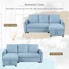 80.3" Orisfur. Pull Out Sofa Bed Modern Padded Upholstered Sofa Bed , Linen Fabric 3 Seater Couch with Storage Chaise and Cup Holder , Small Couch for