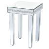 ON-TREND Fashionable Modern Glass Mirrored Coffee Table Set of 3, Easy Assembly Crystal Design Cocktail Table with 2 End Tables for Apartment Home Off