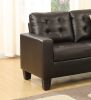 Modular Sectional Espresso Faux Leather 4pcs Sectional Sofa LAF And RAF Loveseats Corner Wedge Armless Chair Tufted Cushion Couch