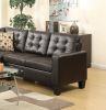 Modular Sectional Espresso Faux Leather 4pcs Sectional Sofa LAF And RAF Loveseats Corner Wedge Armless Chair Tufted Cushion Couch