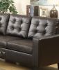 Modular Sectional Espresso Faux Leather 4pcs Sectional Sofa LAF And RAF Loveseats Corner Wedge Armless Chair Tufted Cushion Couch