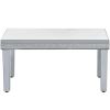 ON-TREND Fashionable Modern Glass Mirrored Coffee Table Set of 3, Easy Assembly Crystal Design Cocktail Table with 2 End Tables for Apartment Home Off