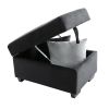 Sleeper Sectional Sofa, L-Shape Corner Couch Sofa-Bed with Storage Ottoman & Hidden Arm Storage & USB Charge for Living Room Apartment, Black