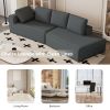 125" Stylish Chaise Lounge Modern Indoor Lounge Sofa Sleeper Sofa with Clean Lines for Living Room, Grey