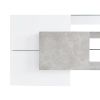 ON-TREND Unique Shape TV Stand with 2 Illuminated Glass Shelves, High Gloss Entertainment Center for TVs Up to 80", Versatile TV Cabinet with LED Colo