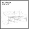 Twin Size Upholstered Daybed with Trundle,Sturdy Wood Bedframe w/ Bedframe Tufted Button & Copper Nail on Arms Design,Perfect for Bedroom,Guest Room F