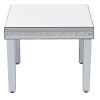 ON-TREND Fashionable Modern Glass Mirrored Coffee Table Set of 3, Easy Assembly Crystal Design Cocktail Table with 2 End Tables for Apartment Home Off