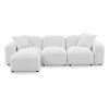 L-Shape Modular Sectional Sofa, DIY Combination,Teddy Fabric,White