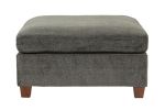Living Room Furniture Gray Chenille Modular Sectional 7pc Set U-Sectional Modern Couch 2x Corner Wedge 3x Armless Chairs and 2x Ottoman Plywood