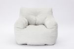 Soft Cotton Linen Fabric Bean Bag Chair Filled With Memory Sponge,Ivory