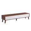 U-Can Modern TV Stand with 3 Drawers Adorned with Embossed Patterns for 65+ Inch TV, Rectangle Entertainment Center with Ample Storage Space for Livin