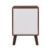 U-Can 3 Piece TV Stand set, 1 TV Stand and 2 End Tables with Drawers and Embossed Patterns for Living Room, Brown+White