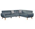 Contemporary 2-Pcs Sectional Set Living Room Furniture Dark Gray Velvet Couch Left Facing Sofa, Right Facing Loveseat Wedge Plush Cushion