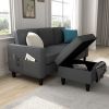 Sofas for families, apartments, dorms, bonus rooms, compact Spaces with lounge lounges, 3 seater, L-shaped design for the chaise, 680 LBS capacity - d