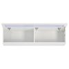 ON-TREND Wall Mount Floating TV Stand with Four Media Storage Cabinets and Two Shelves, Modern High Gloss Entertainment Center for 95+ Inch TV, 16-col