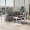 ON-TREND Fashionable Modern Glass Mirrored Coffee Table Set of 3, Easy Assembly Crystal Design Cocktail Table with 2 End Tables for Apartment Home Off