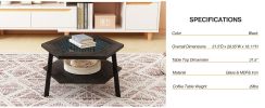 Modern Coffee Table, 31.49" Hexagon Coffee Table Smart Coffee Table with Voice-Activated Sensor LED Lighting 16-Color LED Lights and Bluetooth Connect
