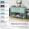 TREXM Cambridge Series Ample Storage Vintage Console Table with Four Small Drawers and Bottom Shelf for Living Rooms, Entrances and Kitchens (Retro Bl