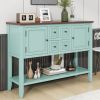 TREXM Cambridge Series Ample Storage Vintage Console Table with Four Small Drawers and Bottom Shelf for Living Rooms, Entrances and Kitchens (Retro Bl