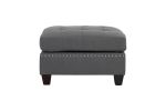 Modular Sofa Set 6pc Set Living Room Furniture Sofa Loveseat Tufted Couch Nail heads Gray Linen Like Fabric 4x Corner Wedge 1x Armless Chair and 1x Ot
