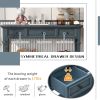 TREXM Classic Retro Style Console Table with Three Top Drawers and Open Style Bottom Shelf, Easy Assembly (Navy)
