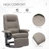 Faux Leather Manual Recliner,Adjustable Swivel Lounge Chair with Footrest,Can Rotate 360 Degrees,L-right Angle Curved Wooden Frame, Armrest and Wrappe
