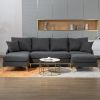 110'' Wide Reversible Left or Right Chaise of Sectional Sofa U-Shape Convertible Sofa Couch 4-Seat Couch with Chaise Lounge Upholstered for Living Roo