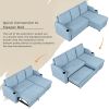 80.3" Orisfur. Pull Out Sofa Bed Modern Padded Upholstered Sofa Bed , Linen Fabric 3 Seater Couch with Storage Chaise and Cup Holder , Small Couch for