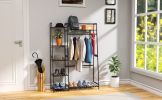 Clothes Rack,Clothes Rack with Shelves,Freestanding Closet Organizer for Living Bedroom Room Kitchen Bathroom Entryway Office Storage Shelves Clothes