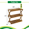 Acacia 3 Tiers Wooden Plants Stand Foldable Shoe Rack Multipurpose Shelf Perfect Idea For Living Room; Bedroom; Hallway; Bathroom Natural Color.