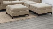 Camel Chenille Fabric Modular Sectional 6pc Set Living Room Furniture Corner L-Sectional Couch 2x Corner Wedge 2x Armless Chairs and 2x Ottomans Tufte