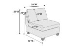 Living Room Furniture Grey Chenille Modular Sectional 8pc Set Large Corner L-Sectional Modern Couch 2x Corner Wedge 4x Armless Chairs and 2x Ottomans