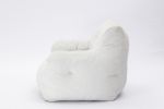 Soft Cotton Linen Fabric Bean Bag Chair Filled With Memory Sponge,Ivory