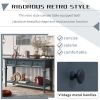 TREXM Classic Retro Style Console Table with Three Top Drawers and Open Style Bottom Shelf, Easy Assembly (Navy)