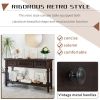TREXM Classic Retro Style Console Table with Three Top Drawers and Open Style Bottom Shelf, Easy Assembly (Espresso)