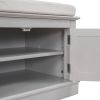 TREXM Storage Bench with 4 Doors and Adjustable Shelves, Shoe Bench with Removable Cushion for Living Room, Entryway (Gray Wash)