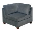 Living Room Furniture Grey Chenille Modular Sectional 8pc Set Large Corner L-Sectional Modern Couch 2x Corner Wedge 4x Armless Chairs and 2x Ottomans