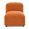 L-Shape Modular Sectional Sofa,DIY Combination,Teddy Fabric,Orange.