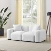 L-Shape Modular Sectional Sofa, DIY Combination,Teddy Fabric,White