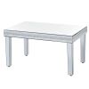ON-TREND Fashionable Modern Glass Mirrored Coffee Table Set of 3, Easy Assembly Crystal Design Cocktail Table with 2 End Tables for Apartment Home Off