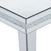 ON-TREND Fashionable Modern Glass Mirrored Coffee Table Set of 3, Easy Assembly Crystal Design Cocktail Table with 2 End Tables for Apartment Home Off