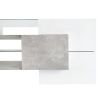 ON-TREND Unique Shape TV Stand with 2 Illuminated Glass Shelves, High Gloss Entertainment Center for TVs Up to 80", Versatile TV Cabinet with LED Colo