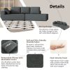 125" Stylish Chaise Lounge Modern Indoor Lounge Sofa Sleeper Sofa with Clean Lines for Living Room, Grey