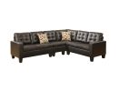 Modular Sectional Espresso Faux Leather 4pcs Sectional Sofa LAF And RAF Loveseats Corner Wedge Armless Chair Tufted Cushion Couch