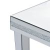ON-TREND Fashionable Modern Glass Mirrored Coffee Table Set of 3, Easy Assembly Crystal Design Cocktail Table with 2 End Tables for Apartment Home Off