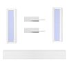 ON-TREND Wall Mount Floating TV Stand with Four Media Storage Cabinets and Two Shelves, Modern High Gloss Entertainment Center for 95+ Inch TV, 16-col