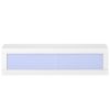 ON-TREND Wall Mount Floating TV Stand with Four Media Storage Cabinets and Two Shelves, Modern High Gloss Entertainment Center for 95+ Inch TV, 16-col