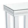 ON-TREND Fashionable Modern Glass Mirrored Coffee Table Set of 3, Easy Assembly Crystal Design Cocktail Table with 2 End Tables for Apartment Home Off