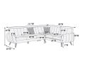 Contemporary 2-Pcs Sectional Set Living Room Furniture Dark Gray Velvet Couch Left Facing Sofa, Right Facing Loveseat Wedge Plush Cushion